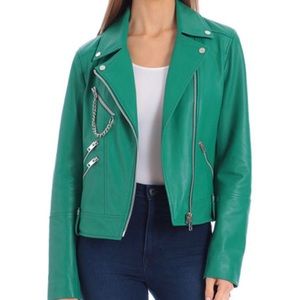 Leather Biker Jacket Avec Les Filles